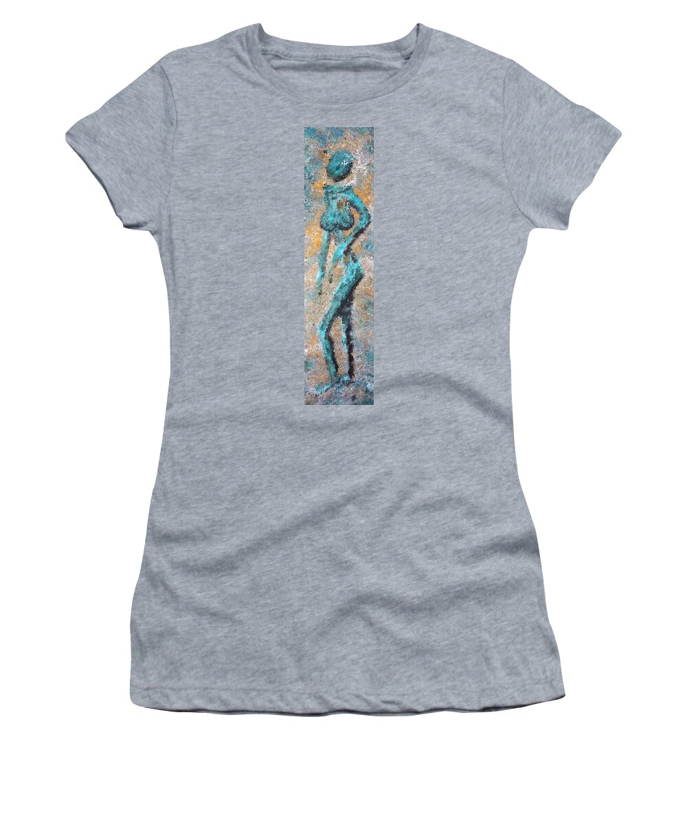Acrylic Women's T-Shirt featuring the painting Lone Squaw by David Hansen