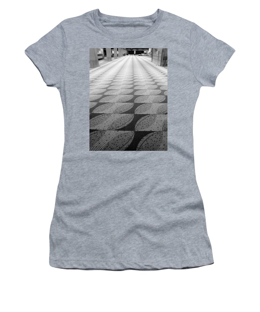 Alone Women's T-Shirt featuring the photograph Lonely Airport by KATIE Vigil