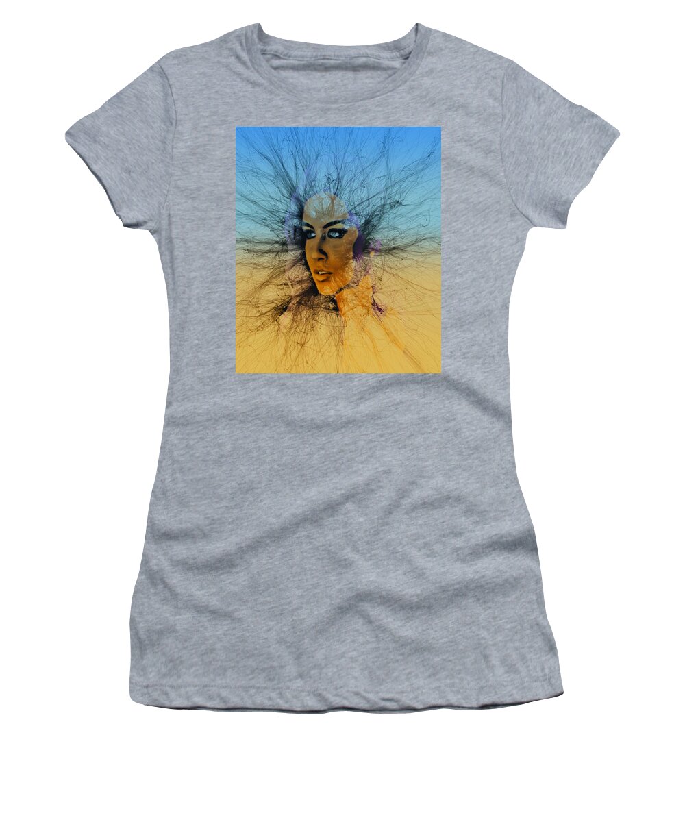 Abstract Women's T-Shirt featuring the digital art Look Into My Eyes Fresh Edition by Mark Taylor
