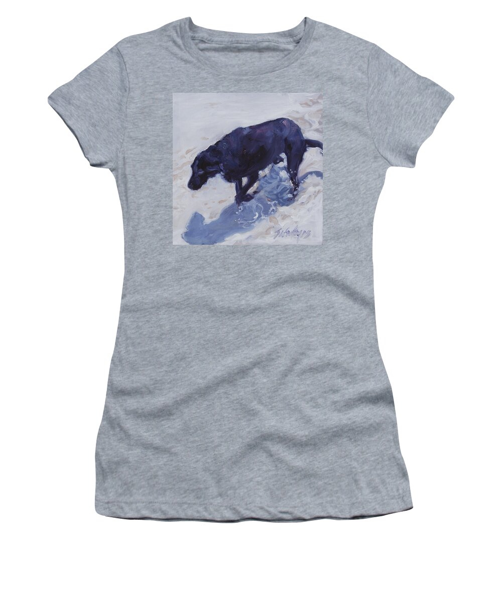 Labrador Retriever Women's T-Shirt featuring the painting Lost In A Day Dream by Sheila Wedegis