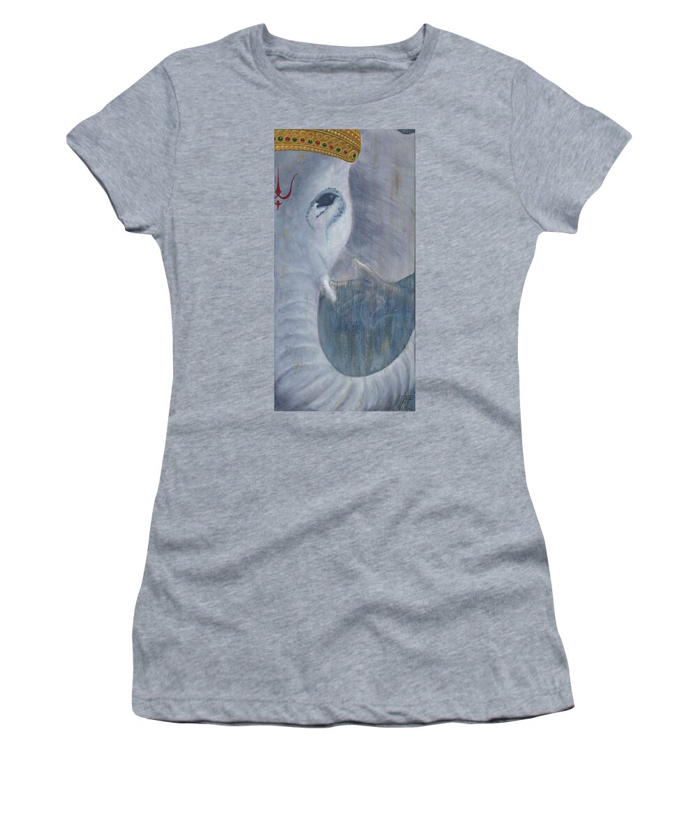 Ganesh Women's T-Shirt featuring the painting Love Sets Me Free by Listen To Your Horse