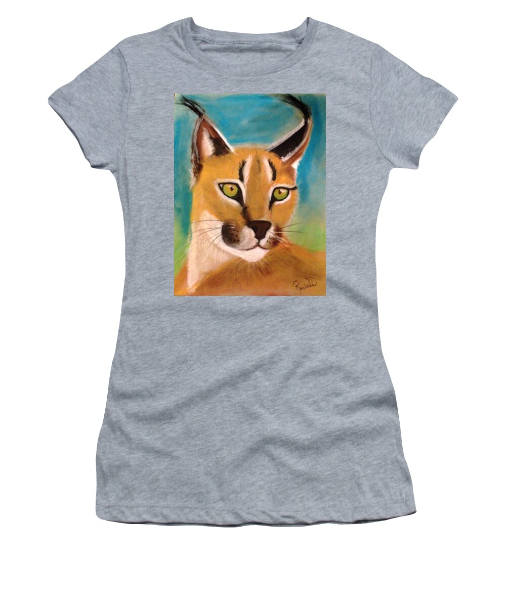Lynx Women's T-Shirt featuring the pastel Lynx by Renee Michelle Wenker