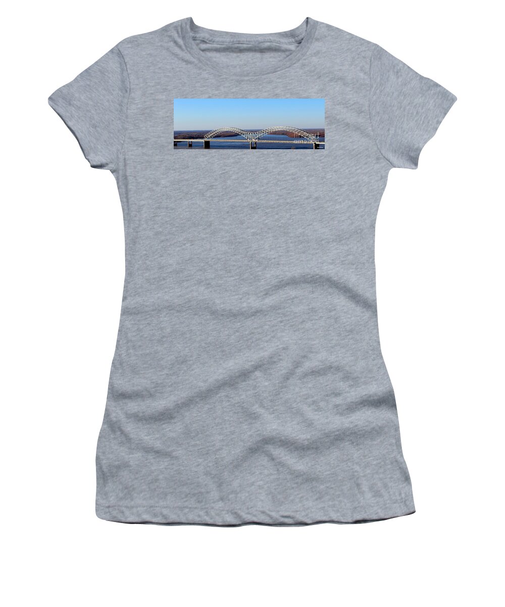 Wall Women's T-Shirt featuring the photograph M Bridge Memphis Tennessee by Barbara Chichester