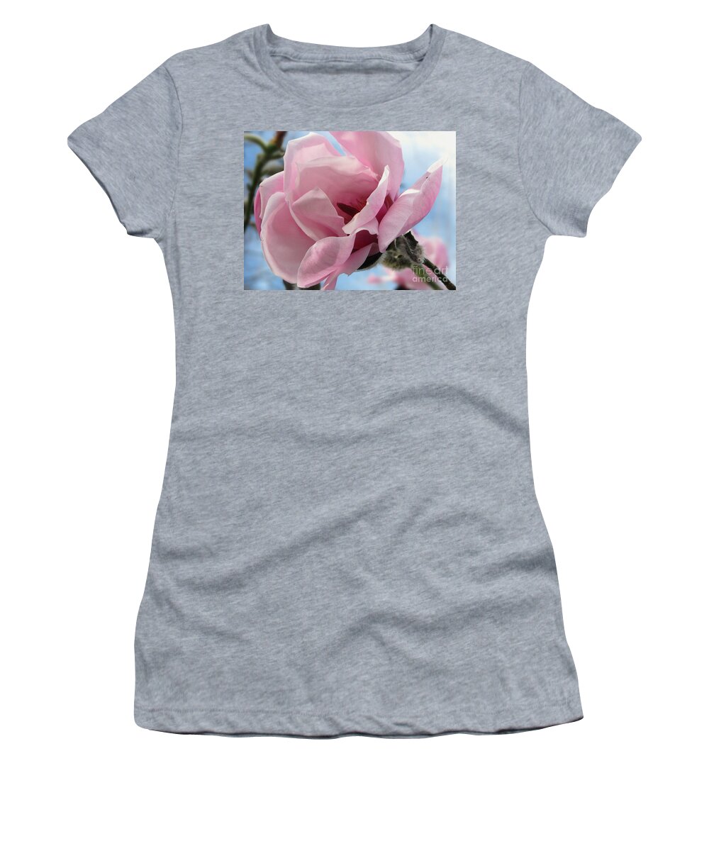 Flower Women's T-Shirt featuring the photograph Magnolia in Spring by Jola Martysz