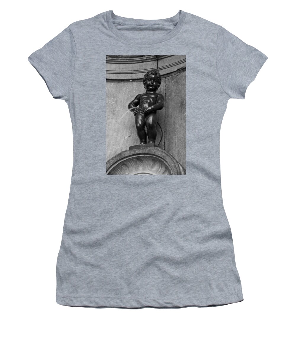 Brussels Women's T-Shirt featuring the photograph Manneken Pis by Brian Kamprath