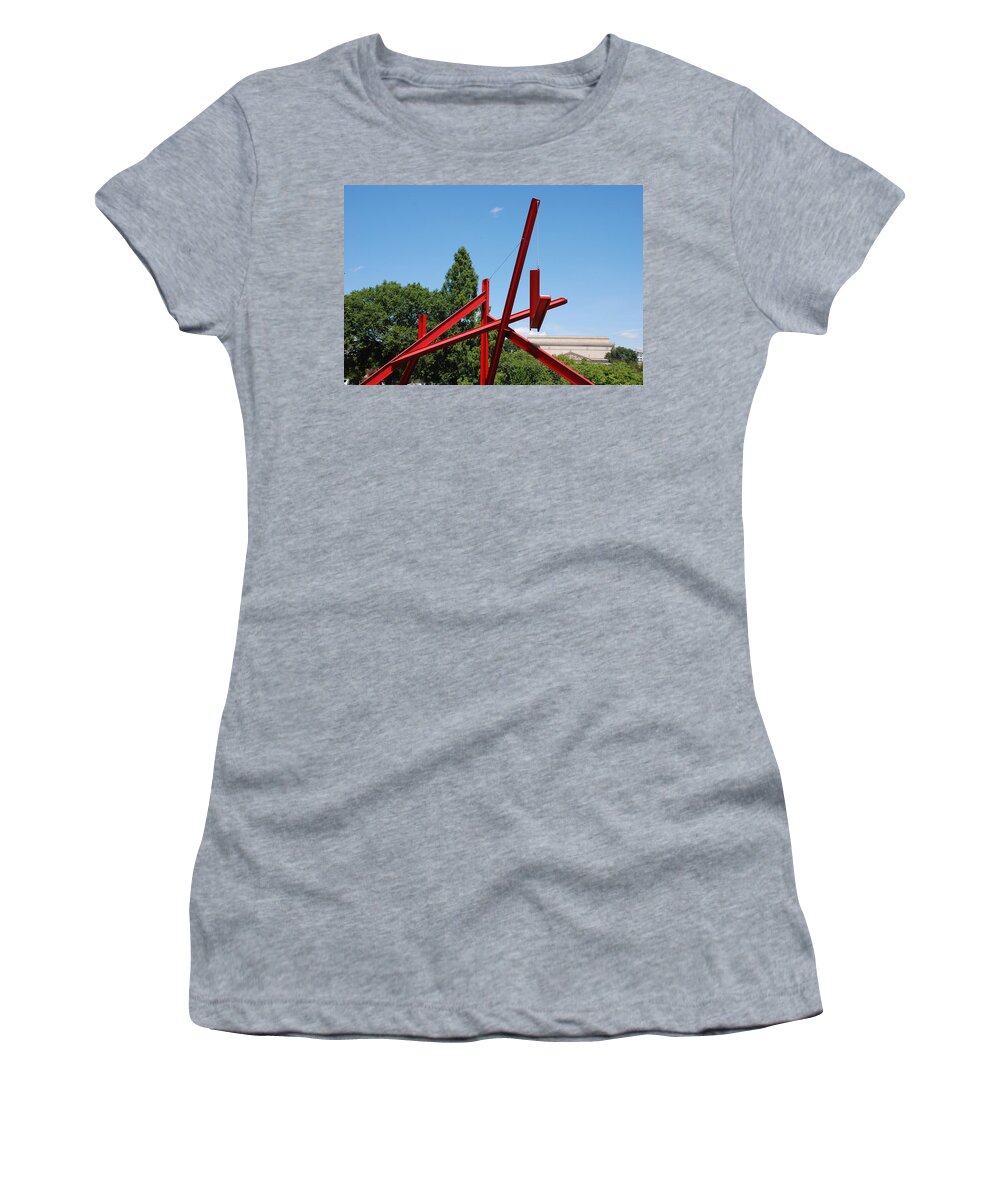 Mark Di Suvero Steel Beam Sculpture Women's T-Shirt featuring the photograph Mark di Suvero Steel Beam Sculpture by Kenny Glover