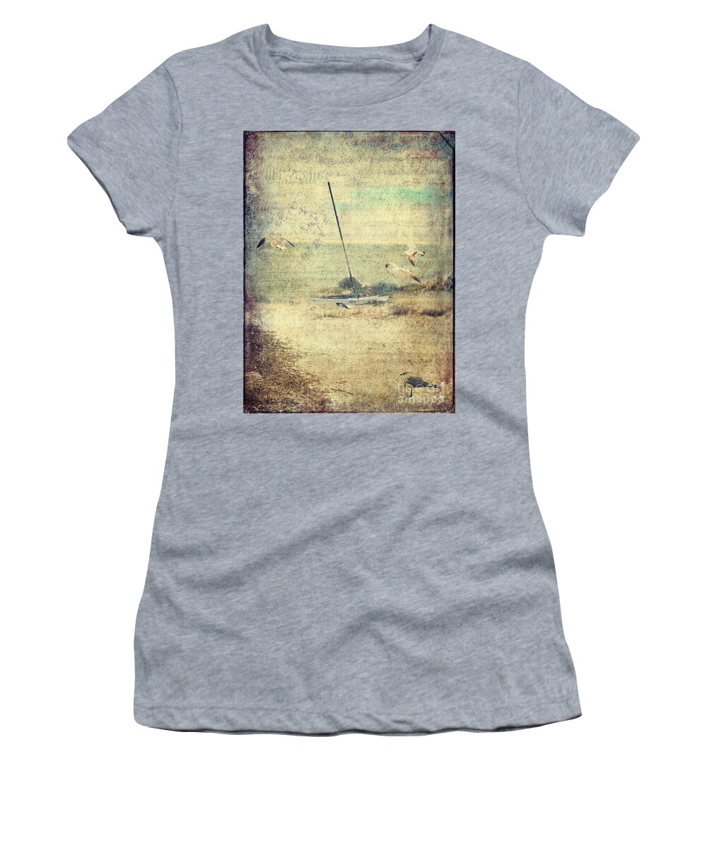 Ship Women's T-Shirt featuring the digital art Marooned by Erika Weber