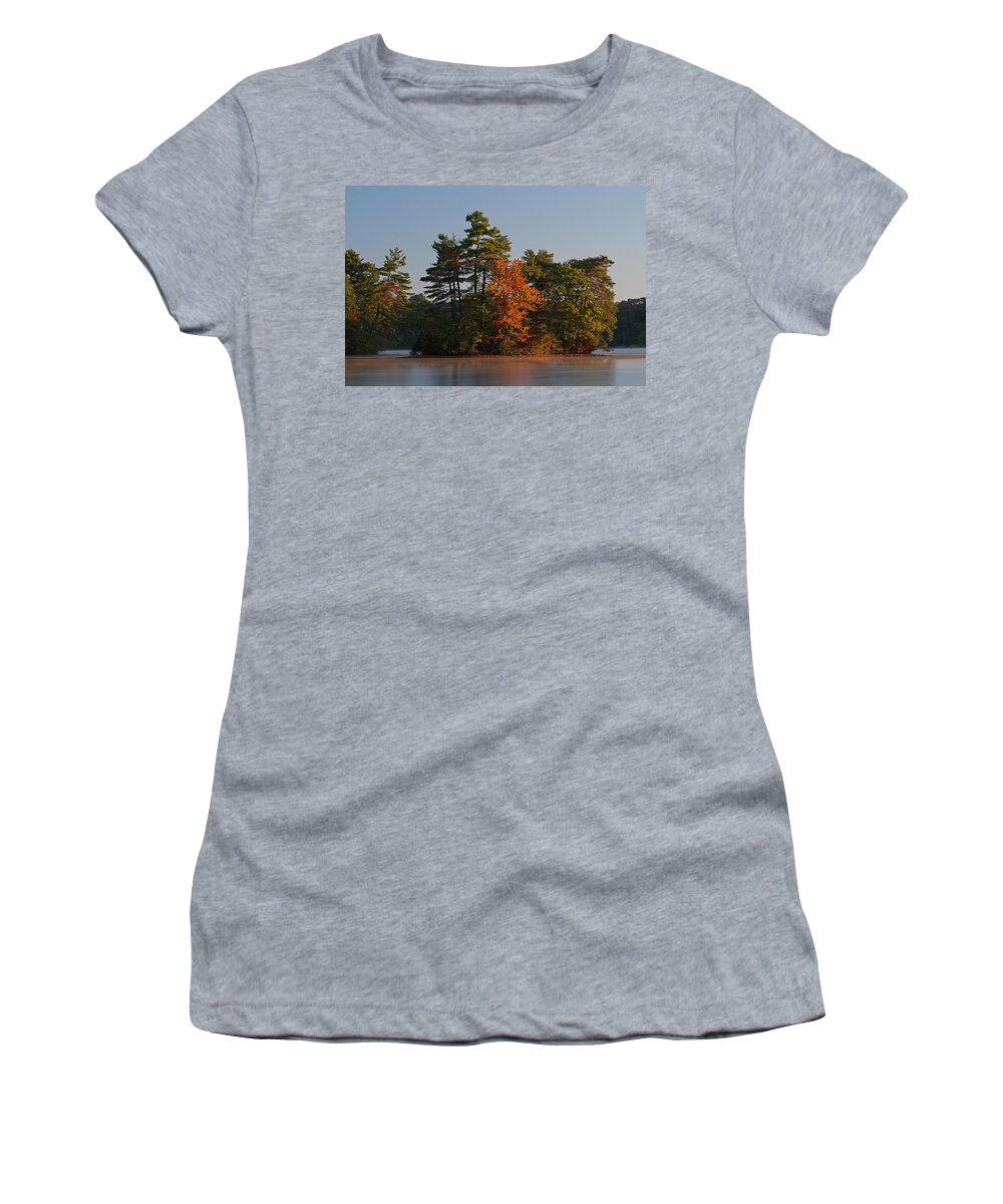 New England Women's T-Shirt featuring the photograph Massachusetts Lake Cochituate by Juergen Roth