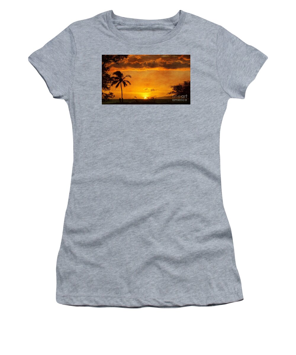 Kihei Women's T-Shirt featuring the photograph Maui sunset dream by Peggy Hughes