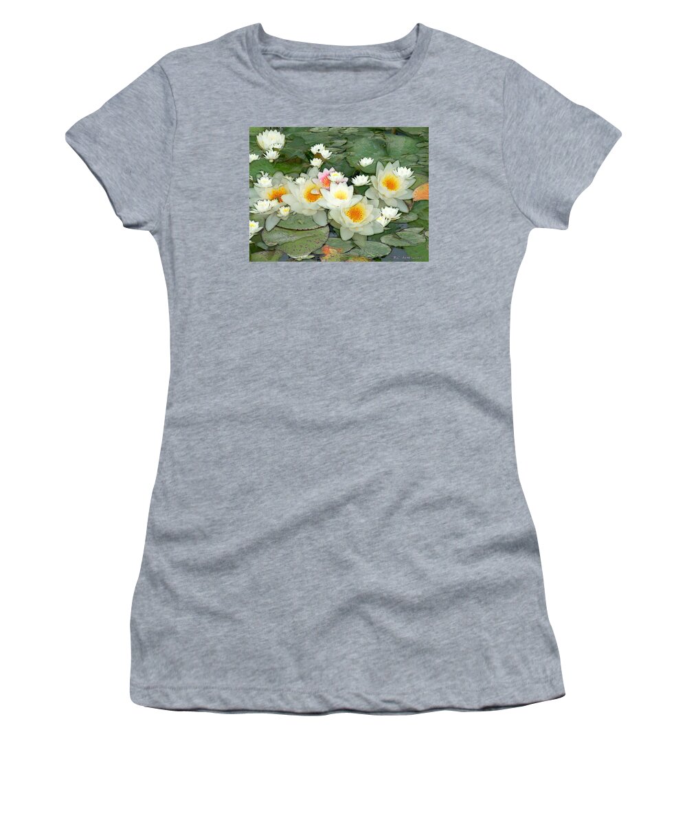 Water Lilies Women's T-Shirt featuring the painting May Pond by RC DeWinter