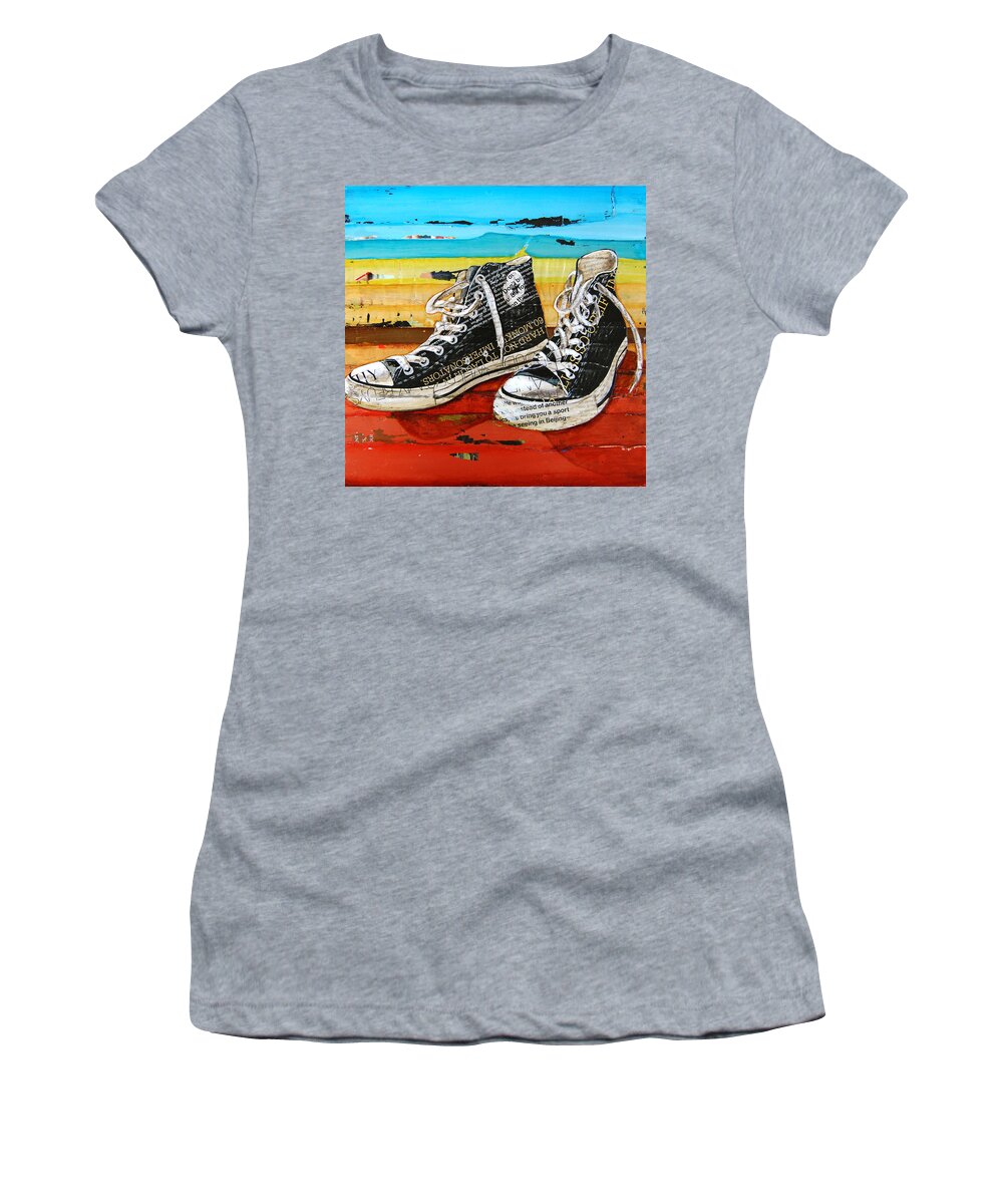 Converse Women's T-Shirt featuring the mixed media Meaningful Convere-ations by Danny Phillips