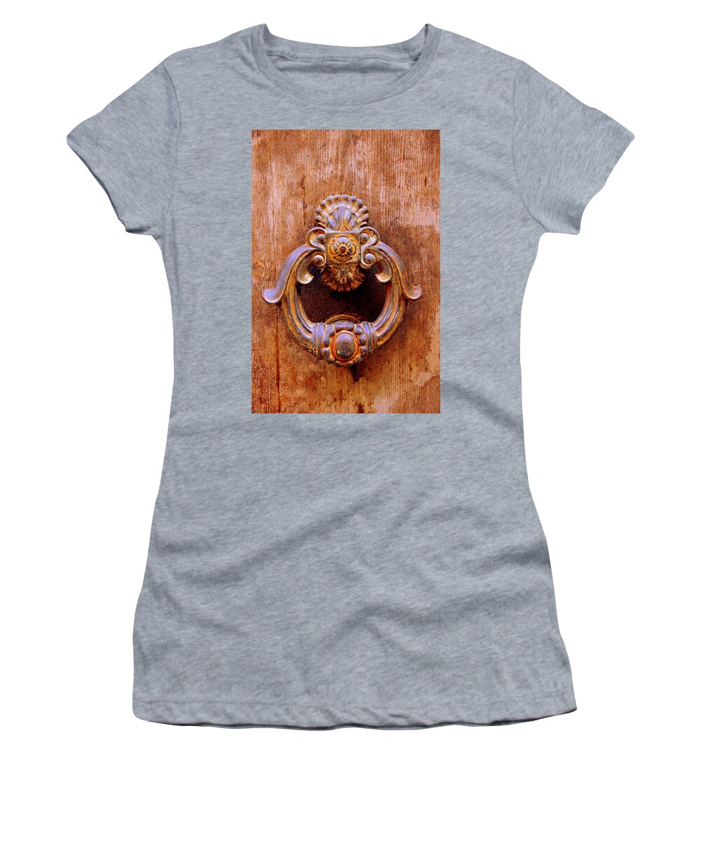 Hardware Women's T-Shirt featuring the photograph Medieval Door Knocker by Caroline Stella