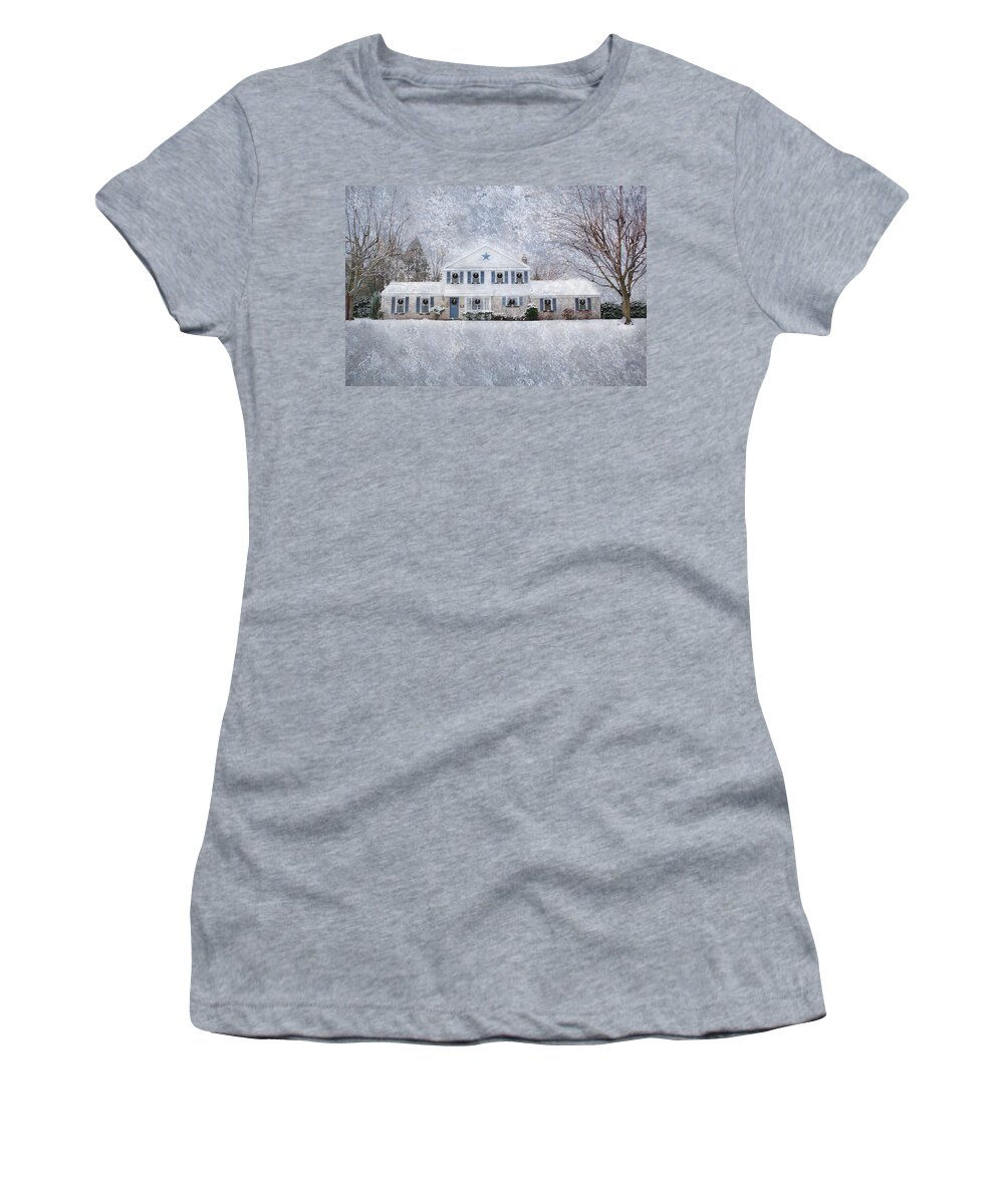 Christmas Women's T-Shirt featuring the photograph Wintry Holiday by Shelley Neff
