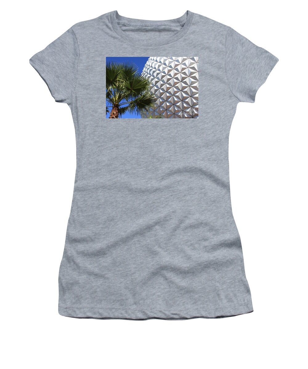 Epcot Women's T-Shirt featuring the photograph Metal Earth by Chris Thomas
