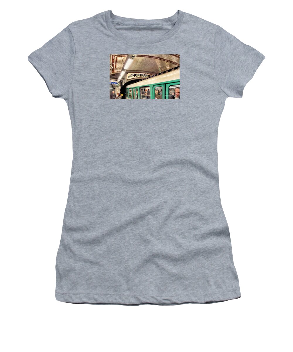 Metro Women's T-Shirt featuring the photograph Metro to Montmartre. Paris  by Jennie Breeze