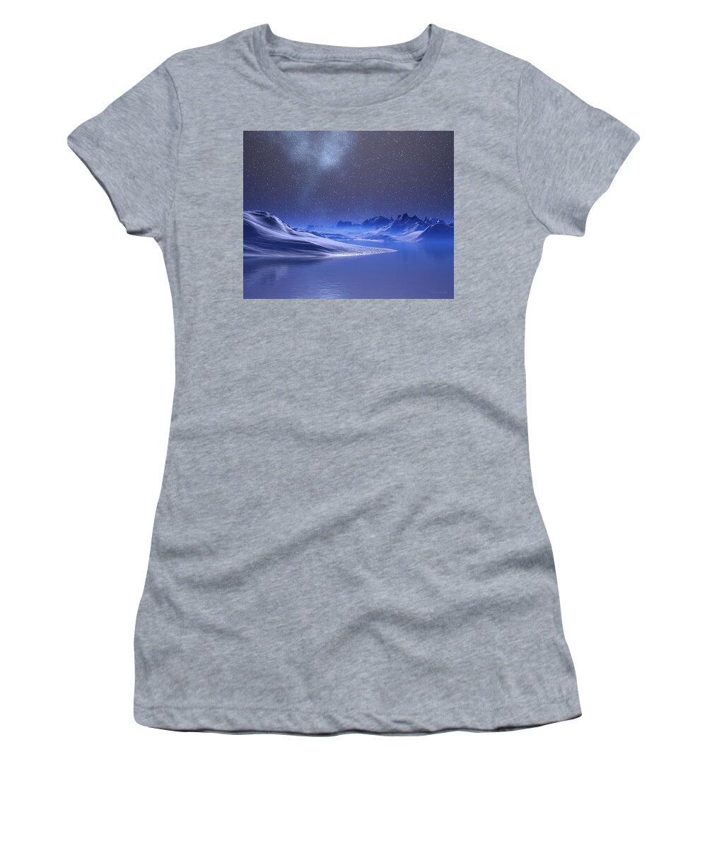 Winter Women's T-Shirt featuring the digital art Midnight Snow by Judi Suni Hall