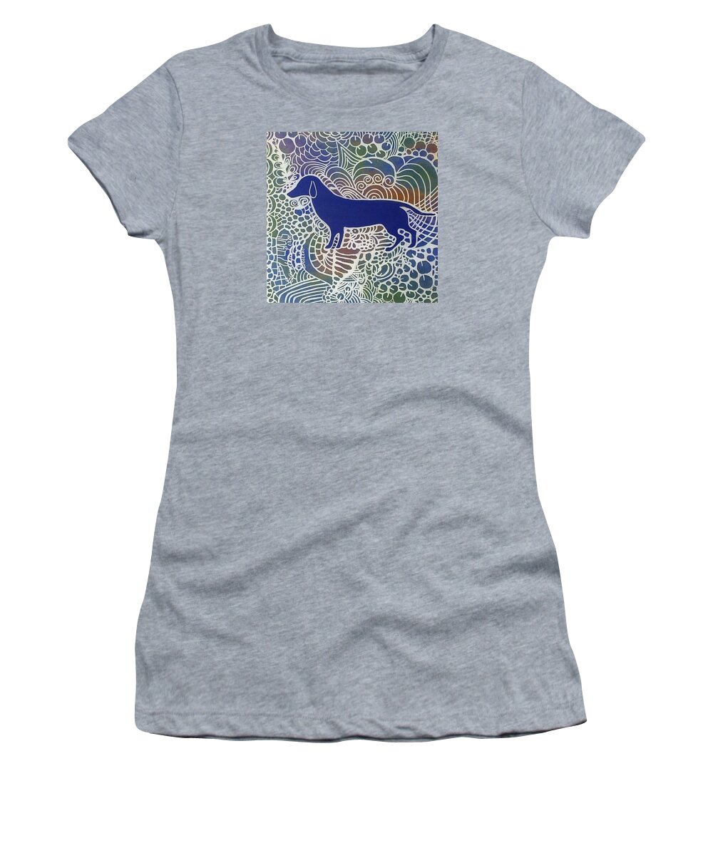 Dog Women's T-Shirt featuring the painting Dog Lovers by Sandra Lira