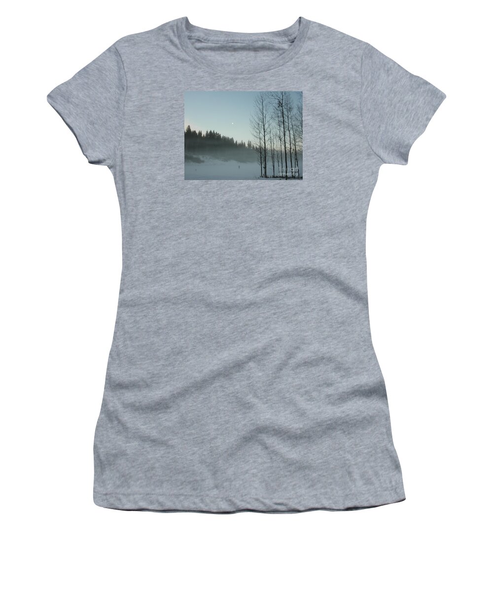 Mist Women's T-Shirt featuring the photograph Misty Meadow by Vivian Martin