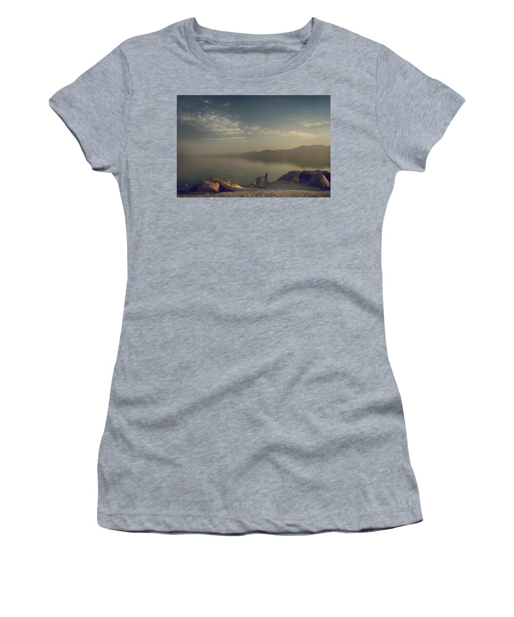 Salton Sea Women's T-Shirt featuring the photograph Misty Memories by Laurie Search