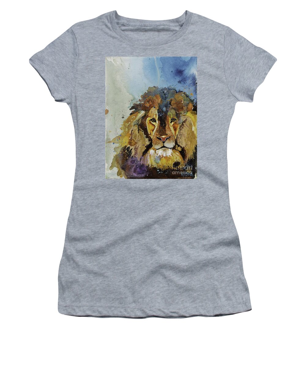 Lion Women's T-Shirt featuring the painting Molly Mae by Kasha Ritter
