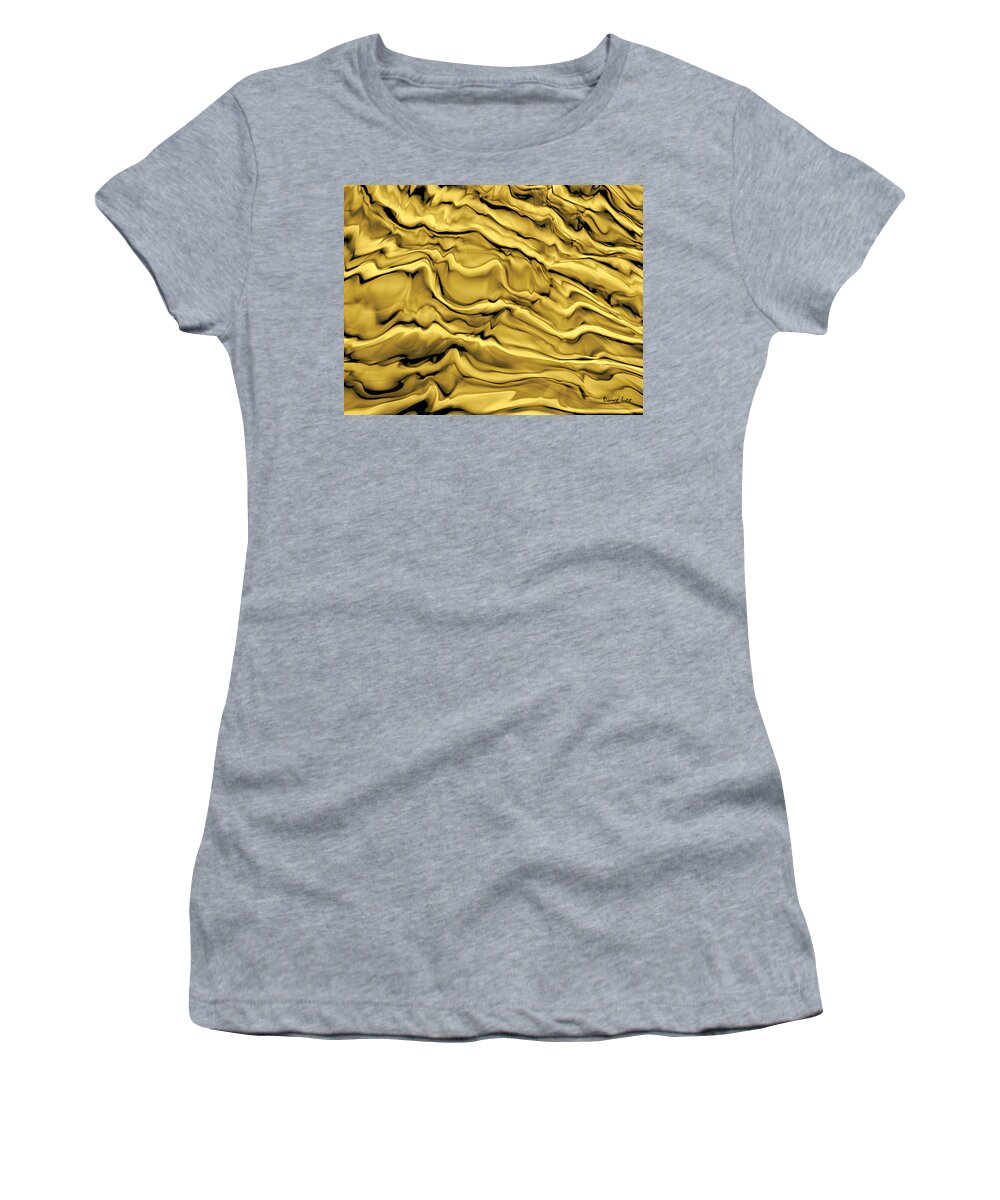 Gold Women's T-Shirt featuring the digital art Molten Gold by Dave Lee