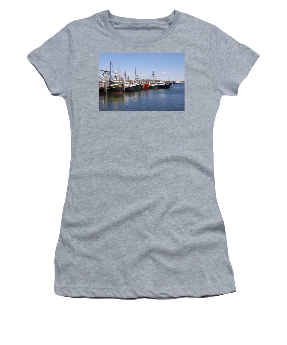 Boats Women's T-Shirt featuring the photograph Montauk Fishing Boats by Bradford Martin