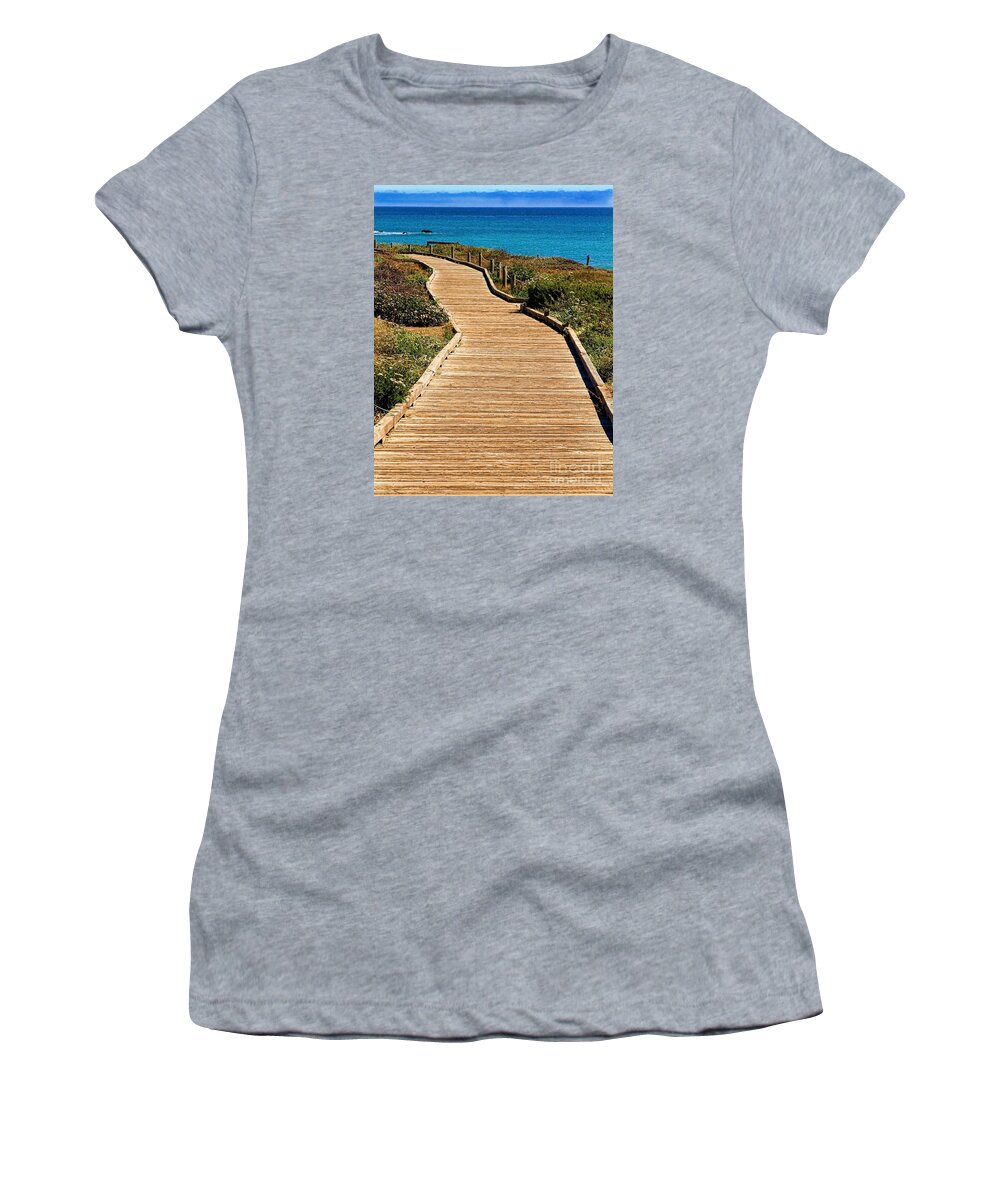 Moonstone Beach Park Women's T-Shirt featuring the photograph Moonstone Beach Park by Diana Sainz by Diana Raquel Sainz