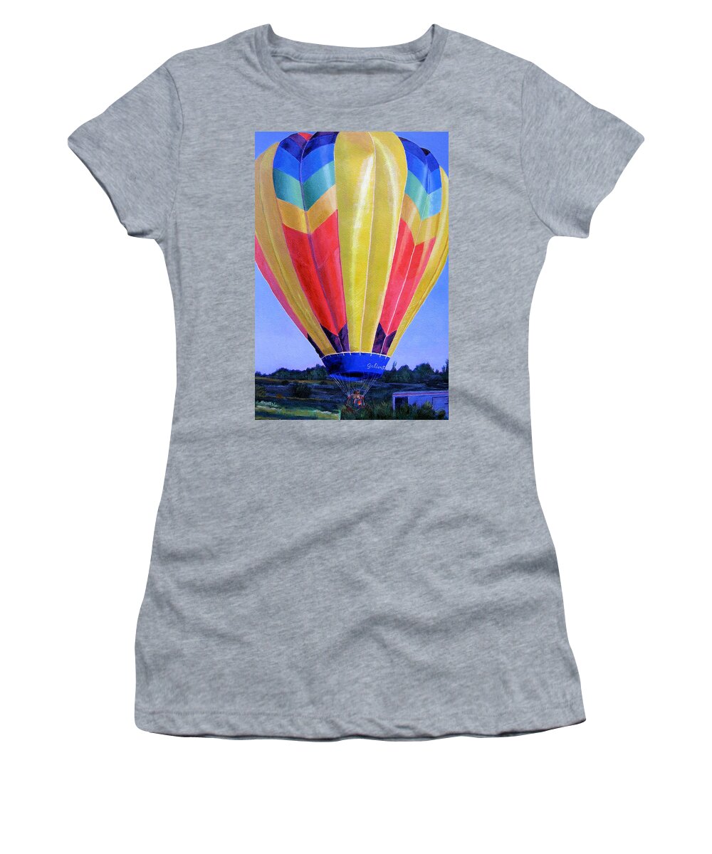 Acrylic Women's T-Shirt featuring the painting Morning Flight by Lynne Reichhart