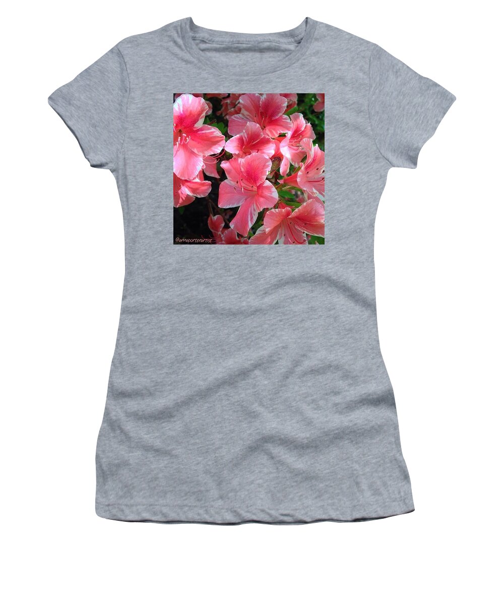 Rsa_nature_flowers Women's T-Shirt featuring the photograph Morning Light On Coral Pink Azaleas by Anna Porter