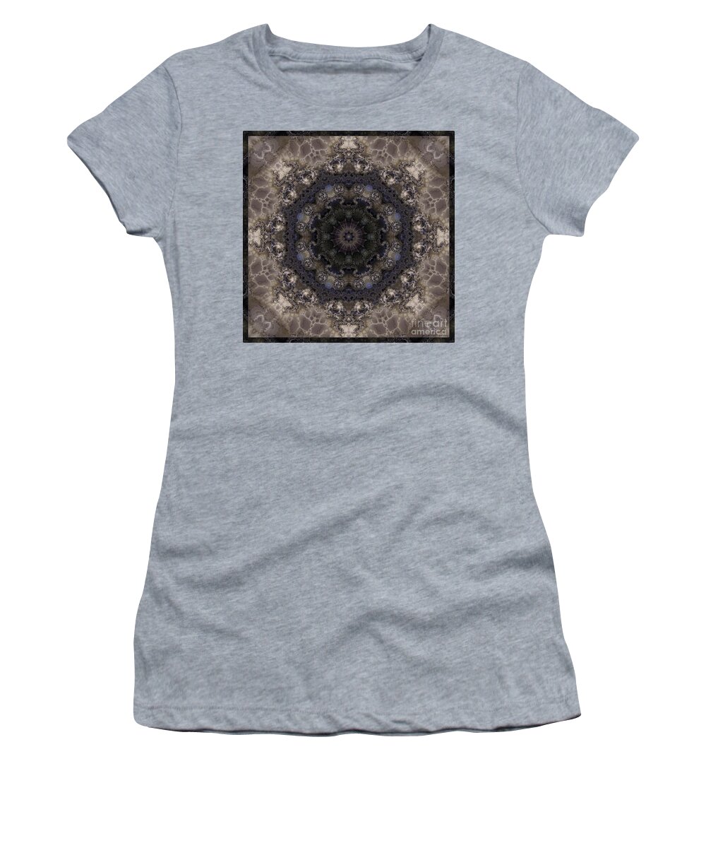 Mosaic Tile / Gray Tones Women's T-Shirt featuring the digital art Mosaic Tile / Gray Tones by Elizabeth McTaggart