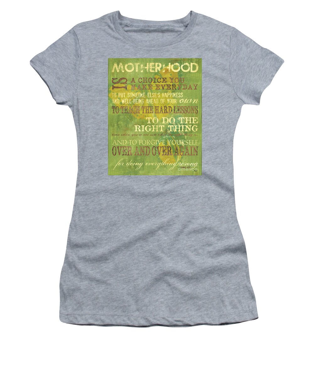 Motherhood Women's T-Shirt featuring the painting Motherhood by Debbie DeWitt