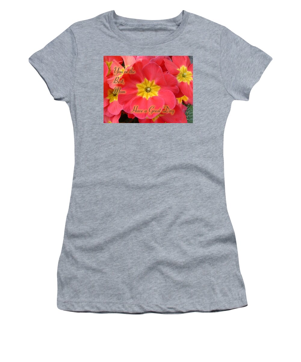 Flowers Women's T-Shirt featuring the mixed media Mothers Day Flowers by Kae Cheatham