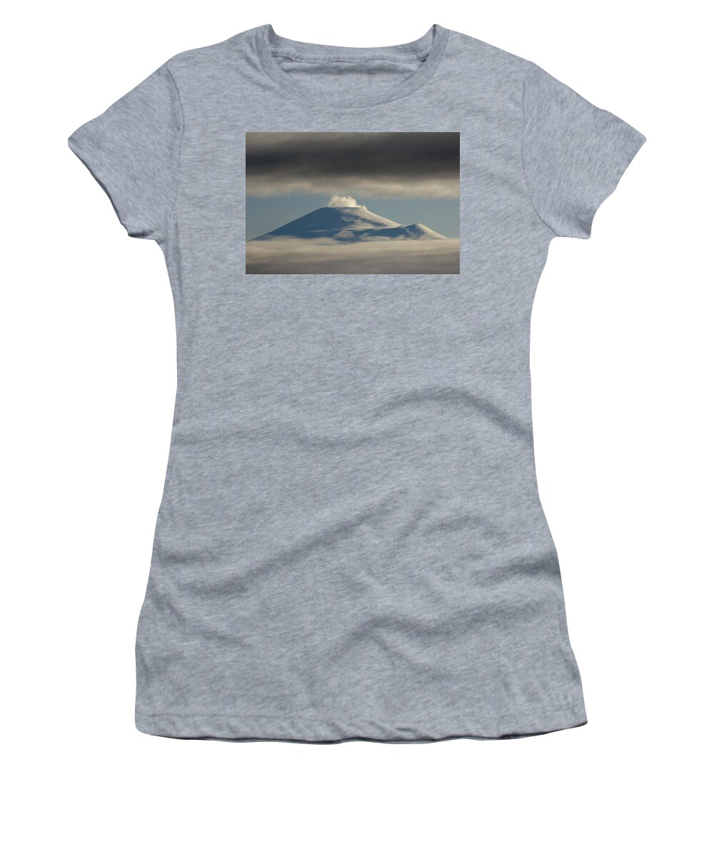 530801 Women's T-Shirt featuring the photograph Mount Sanford Wrangell-st. Elias Np by Michael Quinton