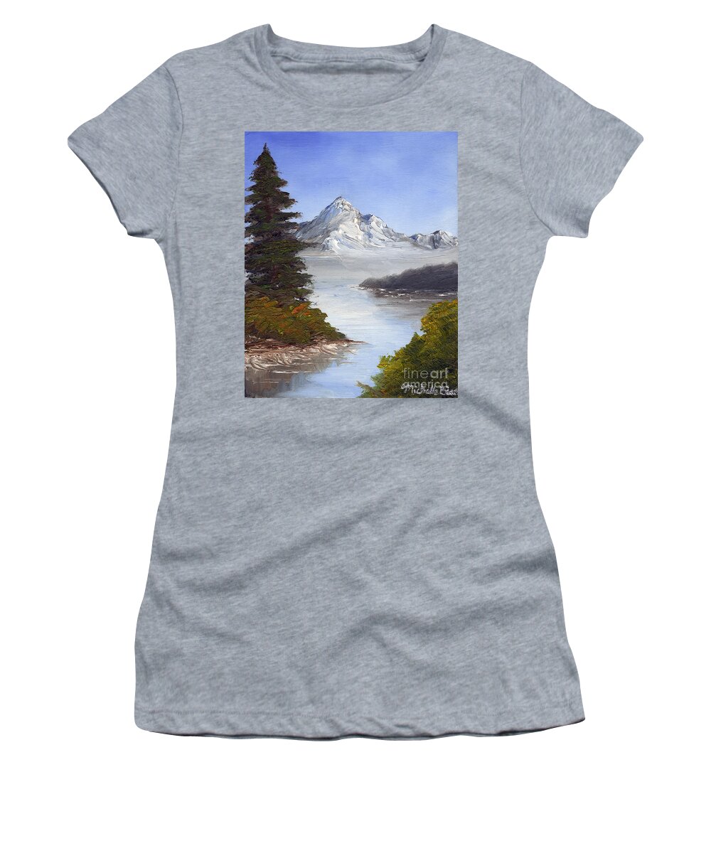 Mountain Women's T-Shirt featuring the painting Mountain Region by Michelle Bien
