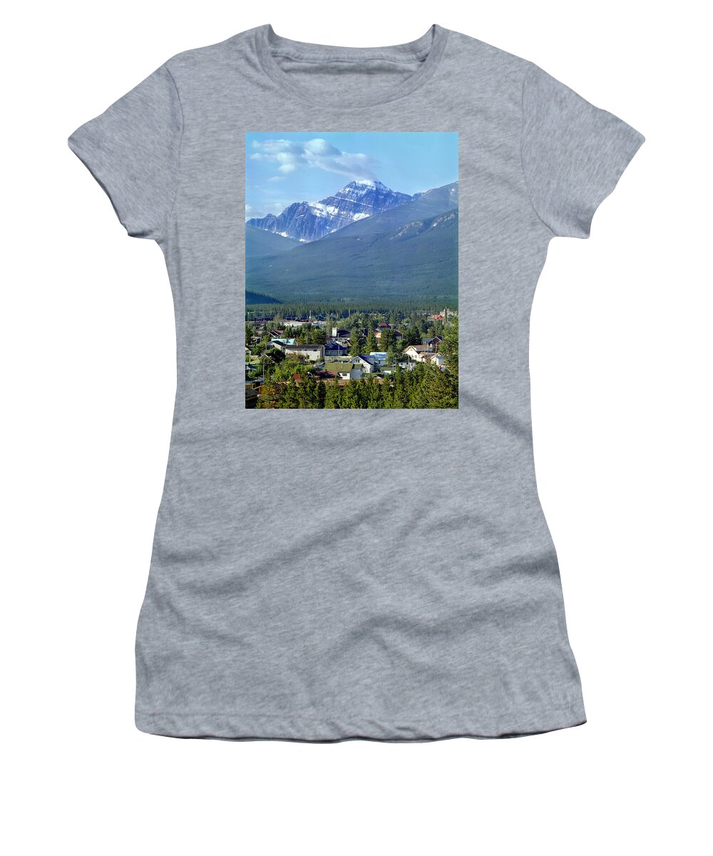 Mt. Edith Cavell Women's T-Shirt featuring the photograph 1M3818-Mt. Edith Cavell by Ed Cooper Photography
