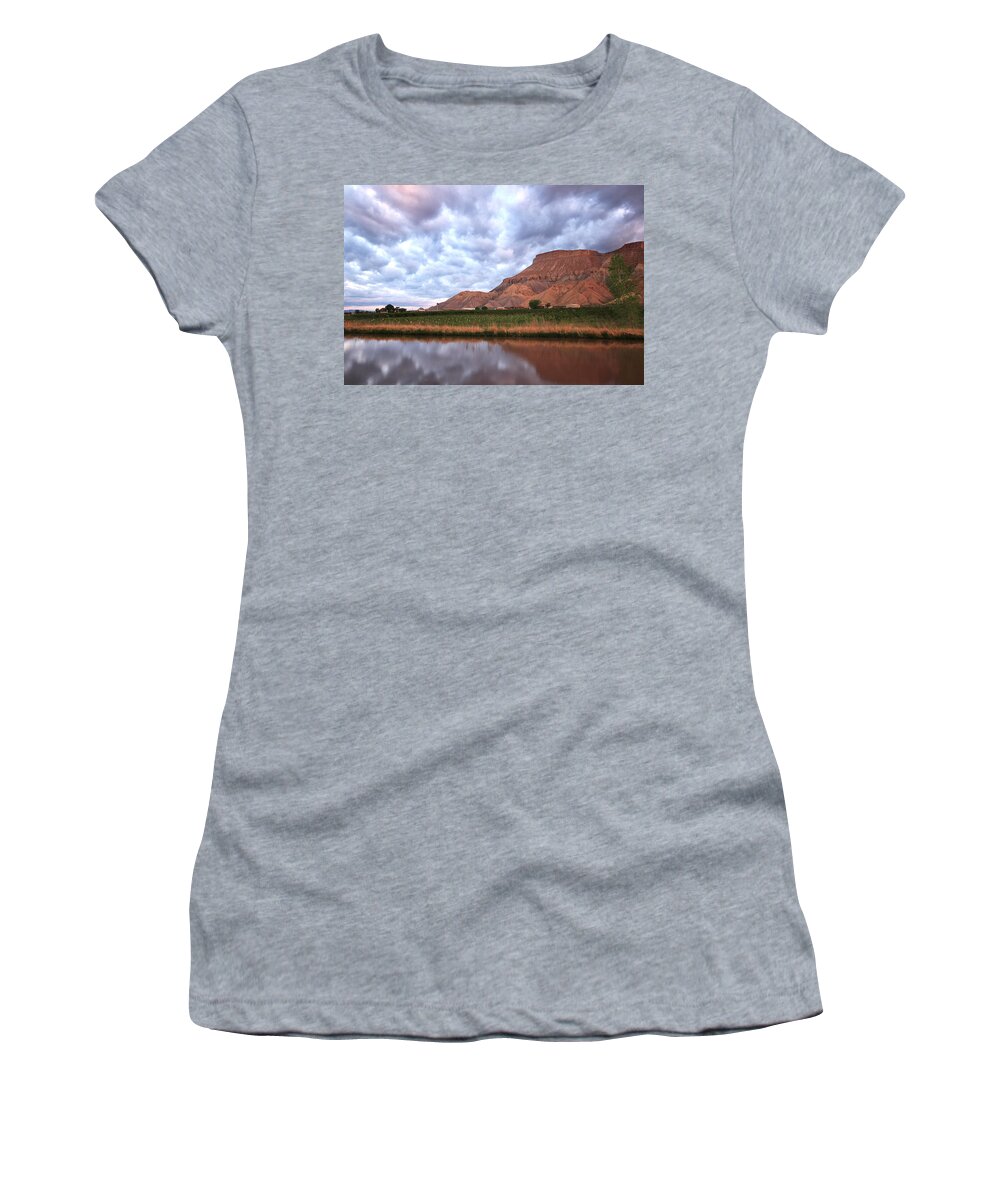 Mt Garfield Women's T-Shirt featuring the photograph Mt Garfield reflections by Ronda Kimbrow