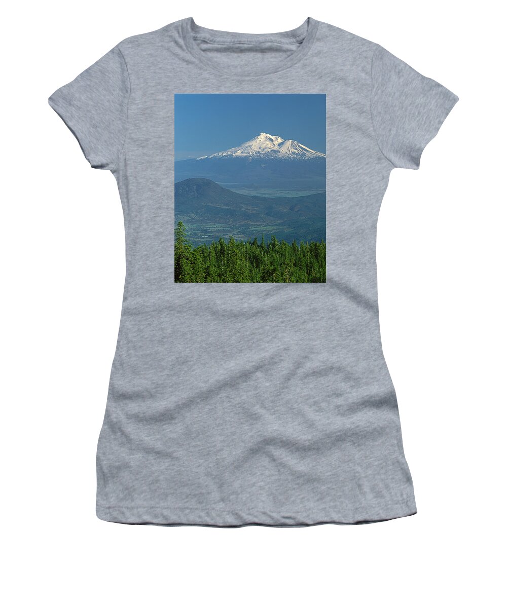 Mt. Shasta Women's T-Shirt featuring the photograph 1A5637-Mt. Shasta from Oregon by Ed Cooper Photography