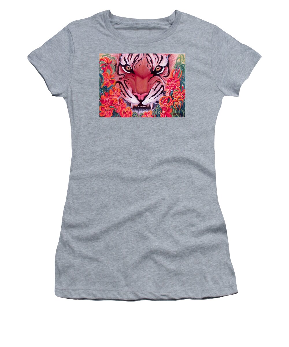Tiger Women's T-Shirt featuring the painting Namesake by Carol Allen Anfinsen