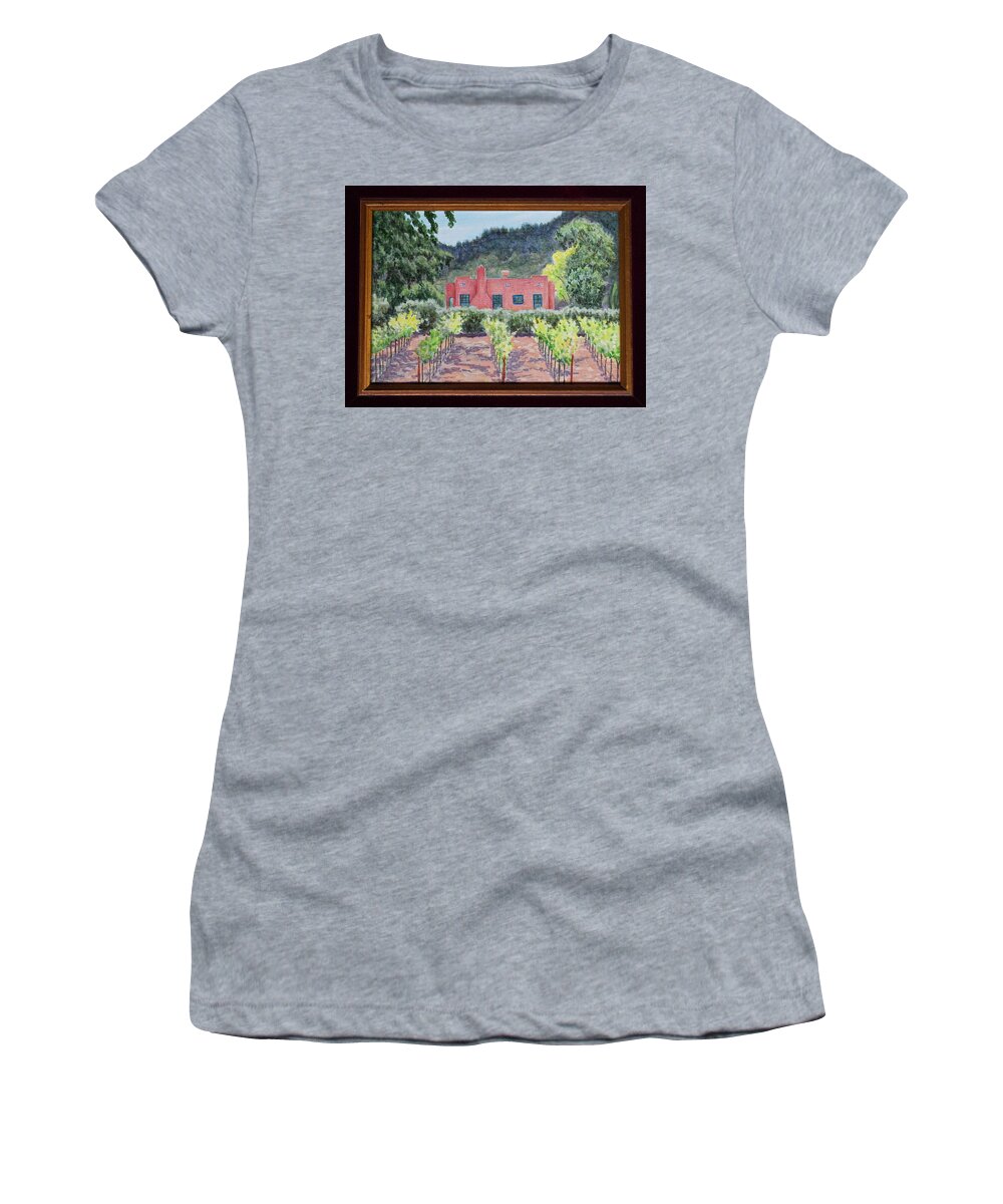 Napa Valley Women's T-Shirt featuring the painting Napa Valley Red by Michele Myers