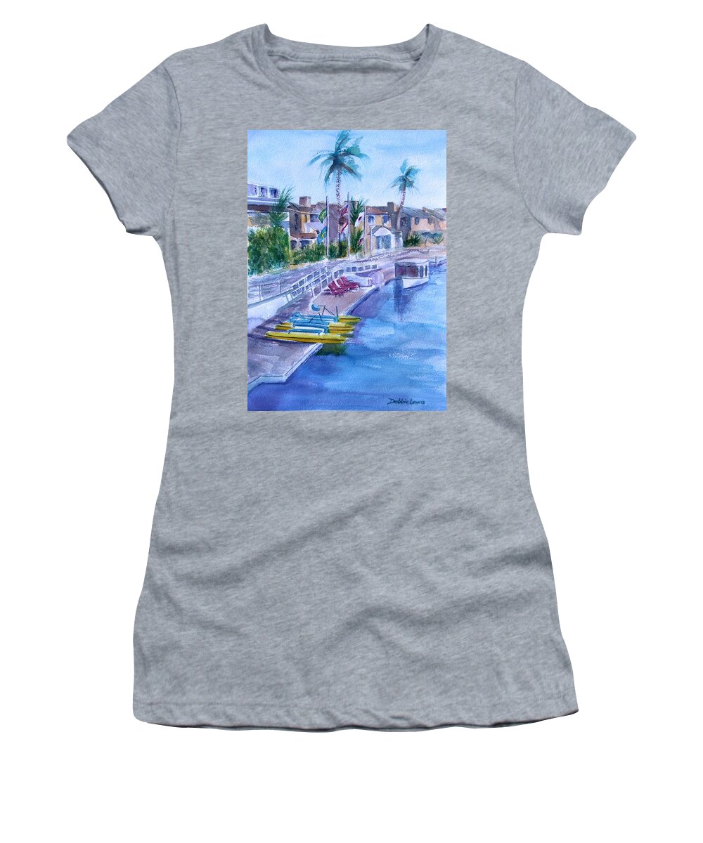 Watercolor Landscape Women's T-Shirt featuring the painting Naples Fun by Debbie Lewis
