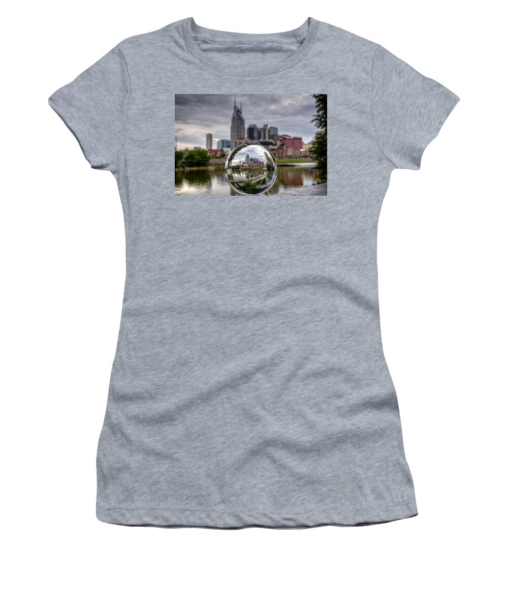 Crystal Women's T-Shirt featuring the photograph Nashville through the Crystal Ball by Brett Engle