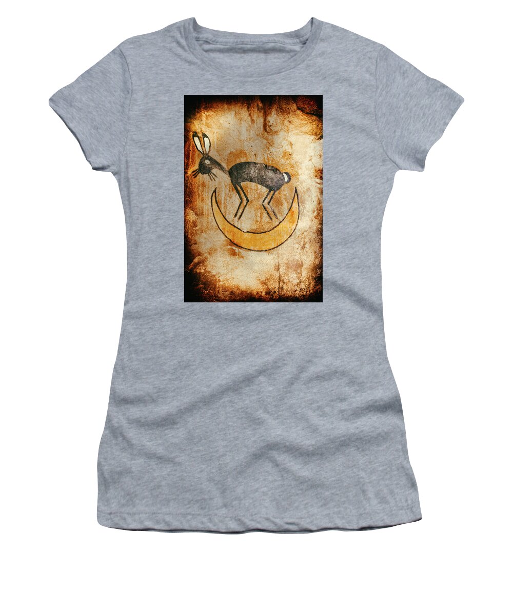 Indian Women's T-Shirt featuring the photograph Native American Rabbit Pictograph by Jo Ann Tomaselli
