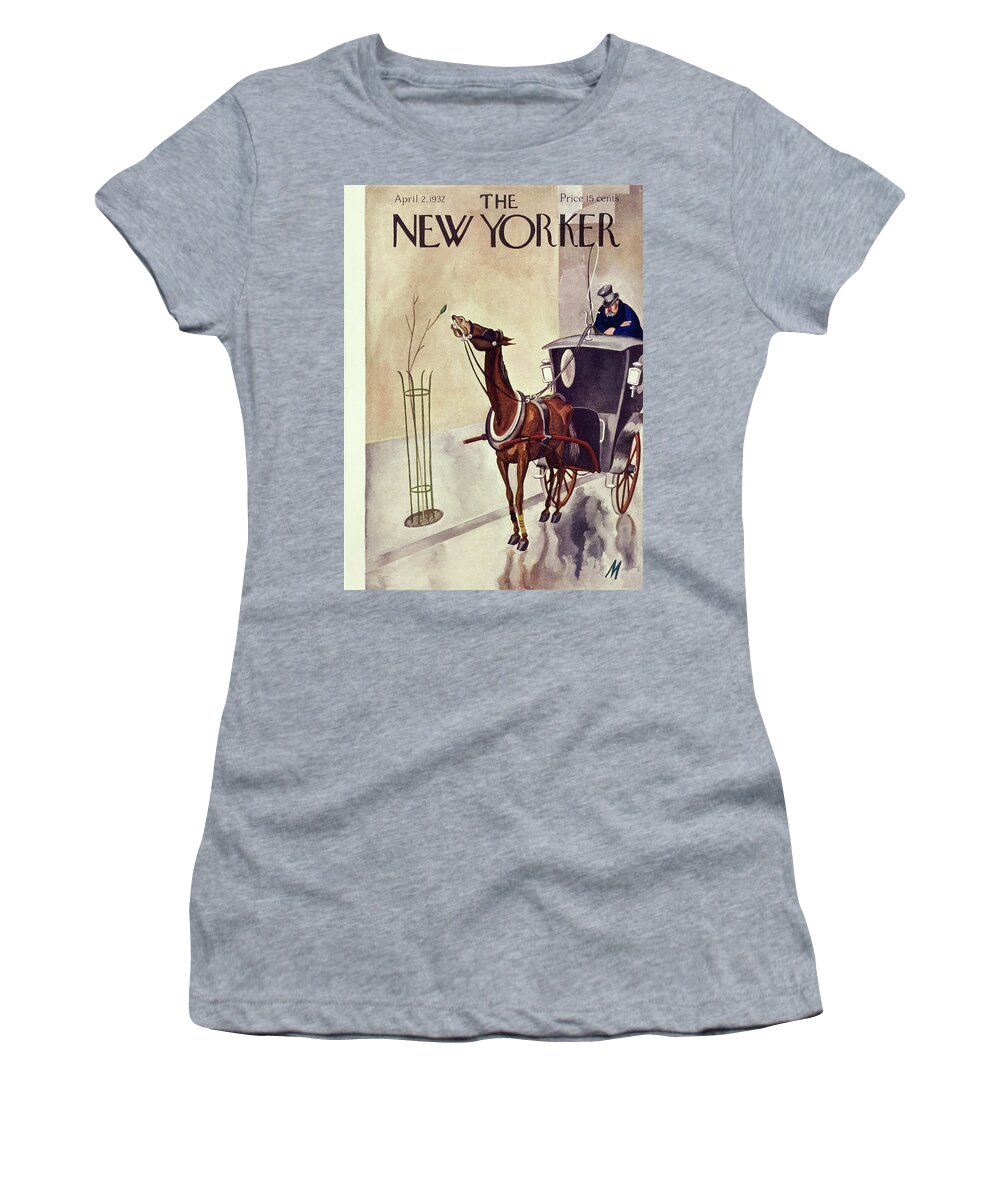 Illustration Women's T-Shirt featuring the painting New Yorker April 2 1932 by Julian De Miskey