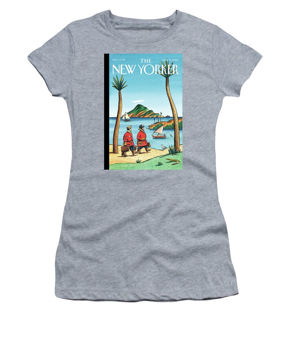 Travel Women's T-Shirt featuring the painting On The Move by Jacques de Loustal