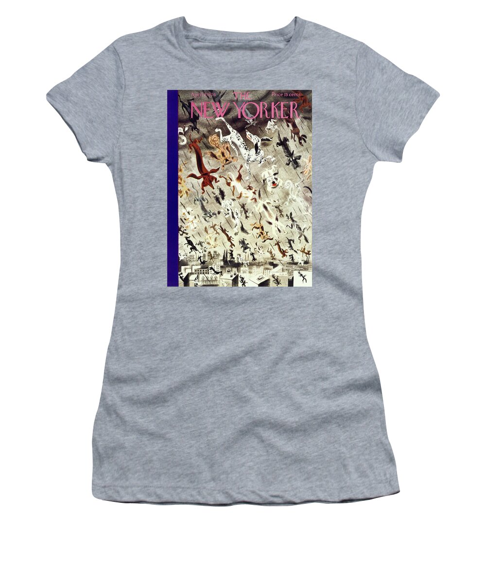 Animal Women's T-Shirt featuring the painting New Yorker April 4 1936 by Harry Brown
