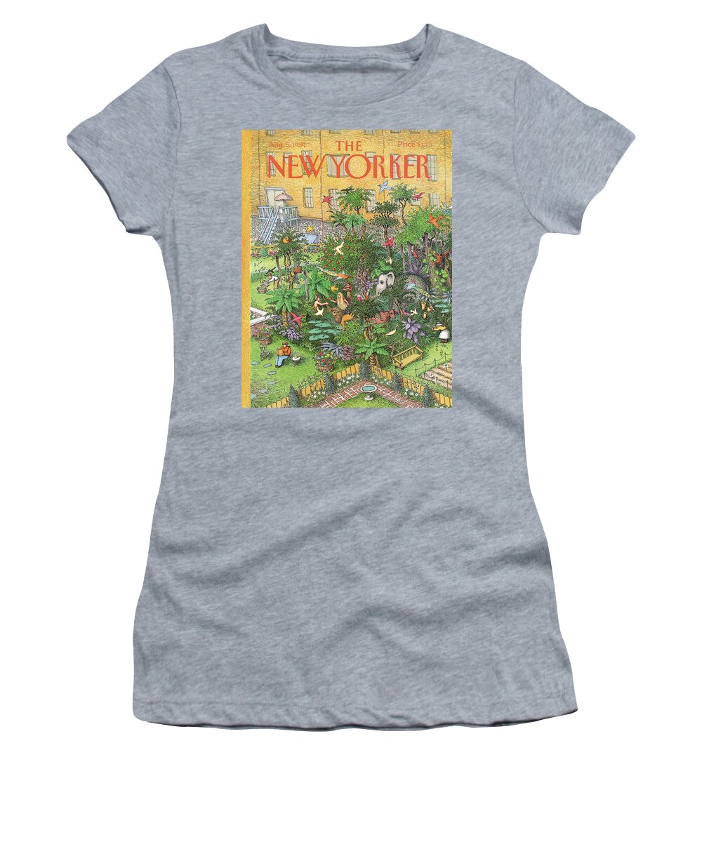 Animals Women's T-Shirt featuring the painting New Yorker August 5th, 1991 by John O'Brien