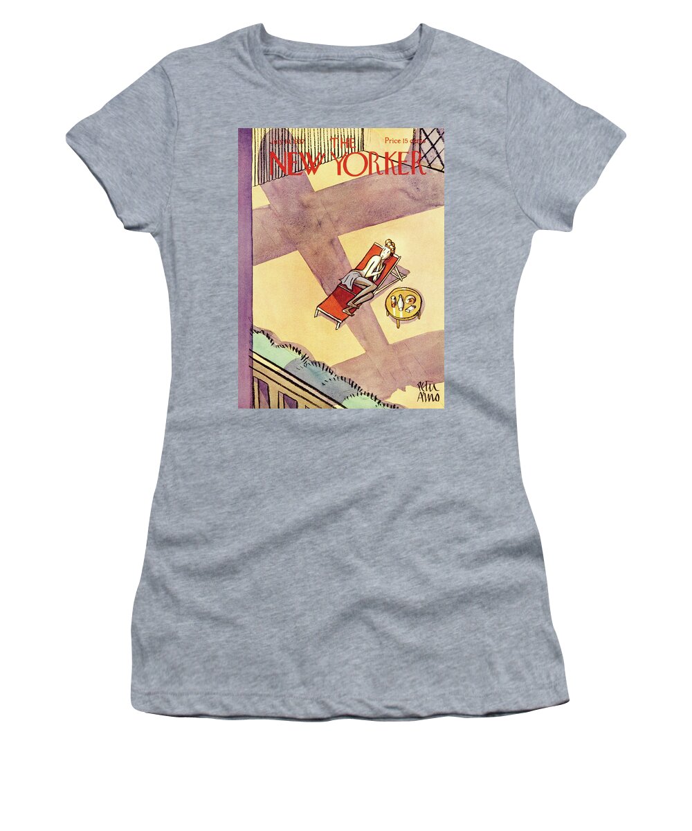 Rooftop Women's T-Shirt featuring the painting New Yorker July 10 1937 by Peter Arno