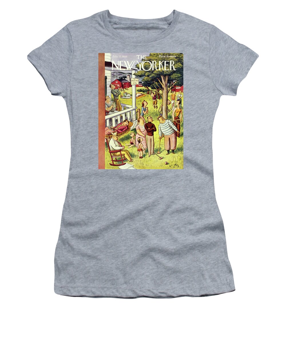 Sport Women's T-Shirt featuring the painting New Yorker July 27 1935 by William Steig