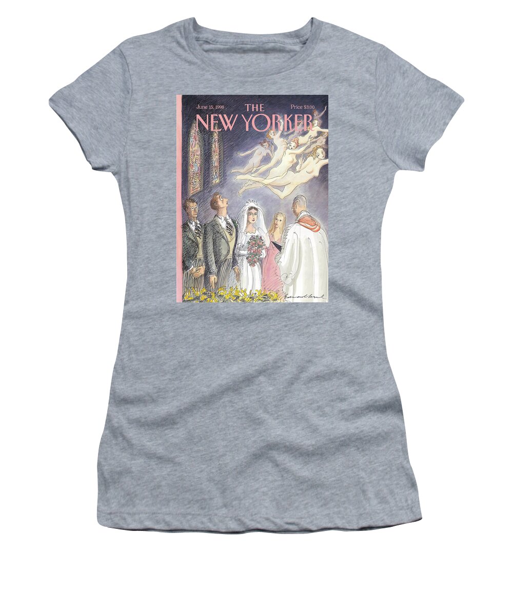 And Forsaking All Others Artkey 50947 Eso Edward Sorel Women's T-Shirt featuring the painting New Yorker June 15th, 1998 by Edward Sorel