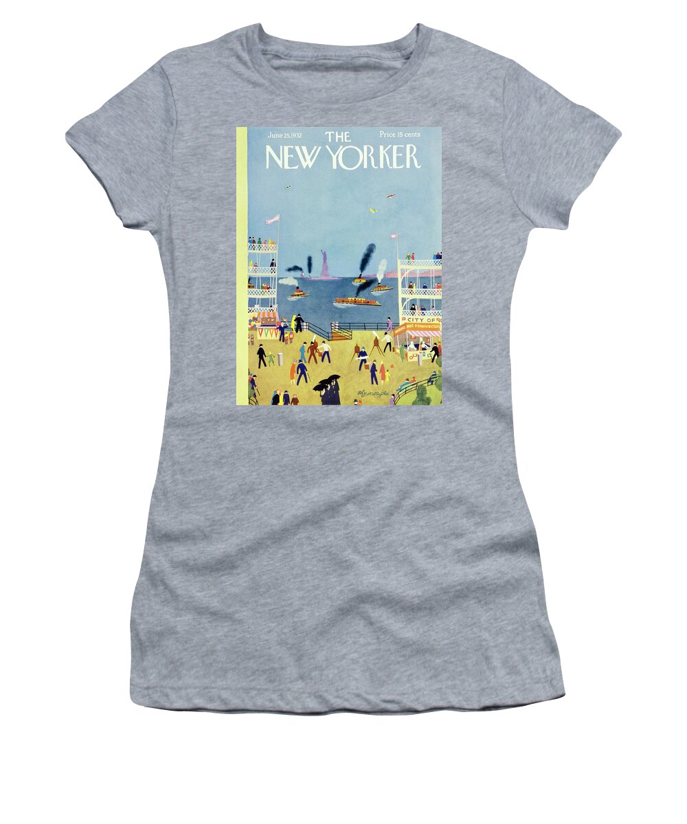 Illustration Women's T-Shirt featuring the painting New Yorker June 25 1932 by Arthur K Kronengold